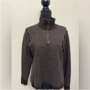 Robert Graham Women’s Brown Quarter-Zip Knit  Sweater L